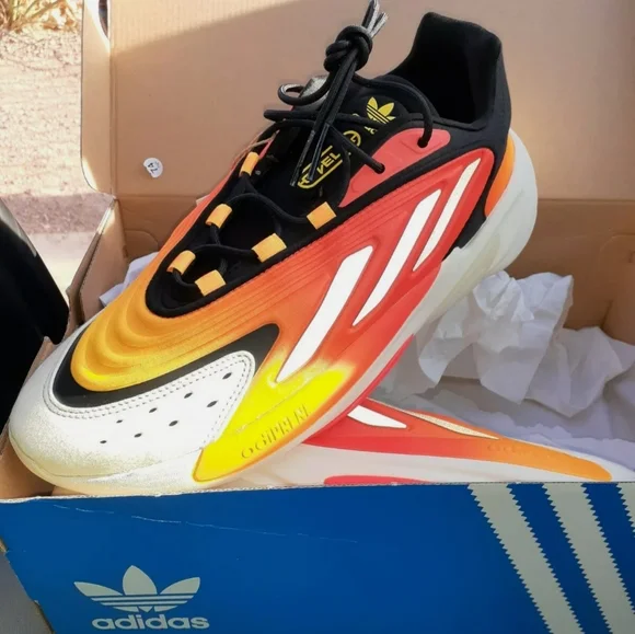 adidas Mens Ozelia Shoes - Black/Orange Size 11